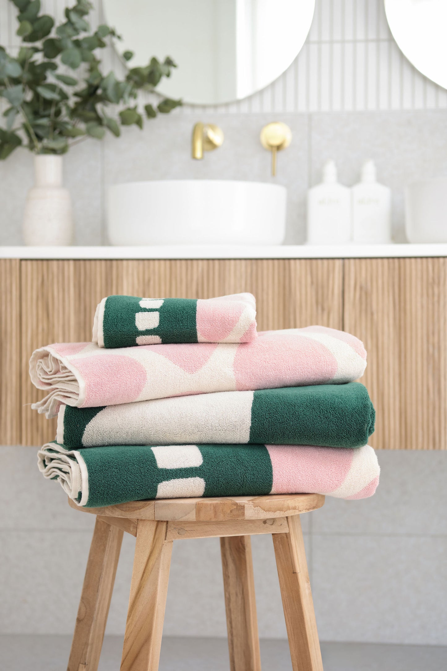 Colourful bath towels