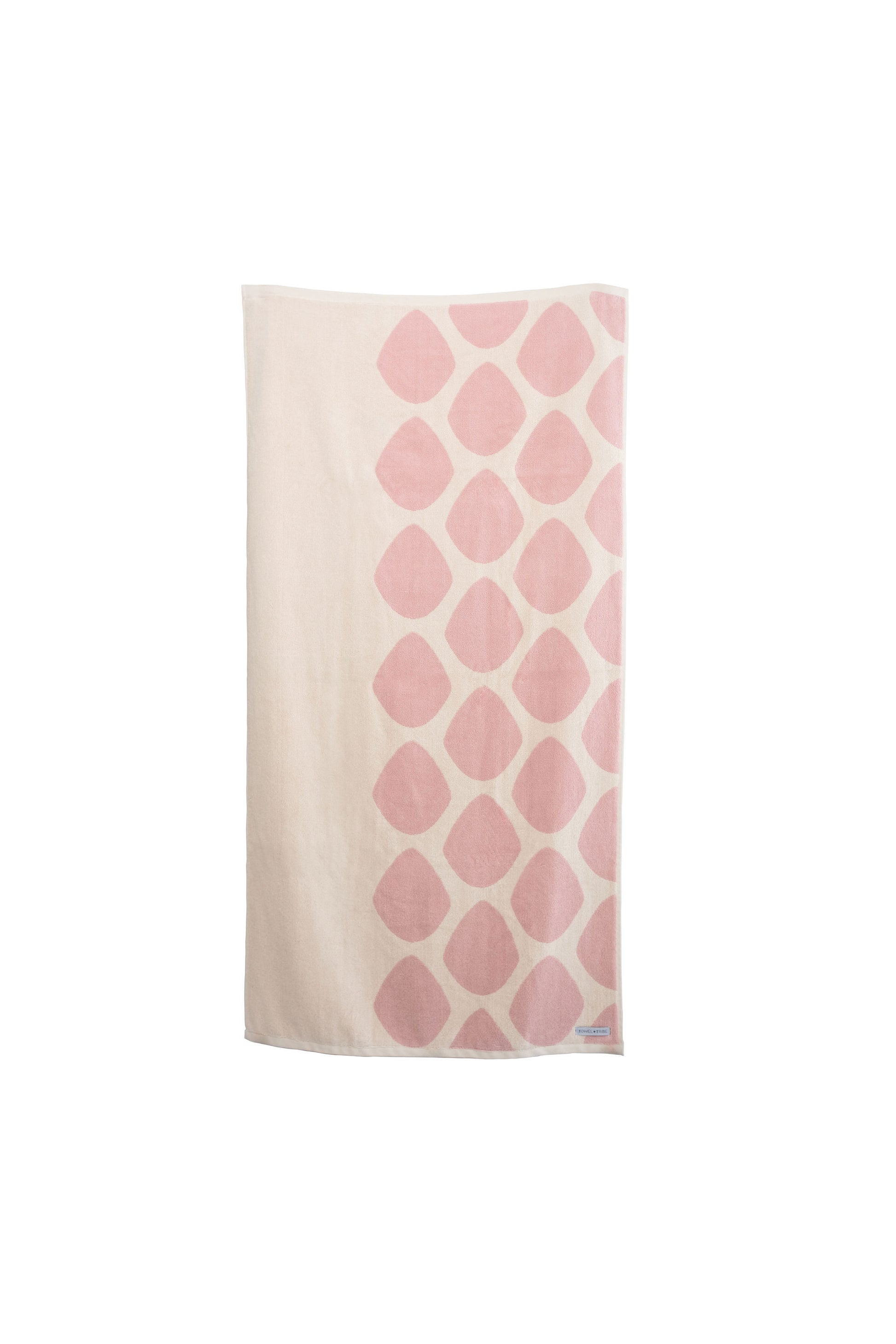 Modern pink and cream towels with fun patterns